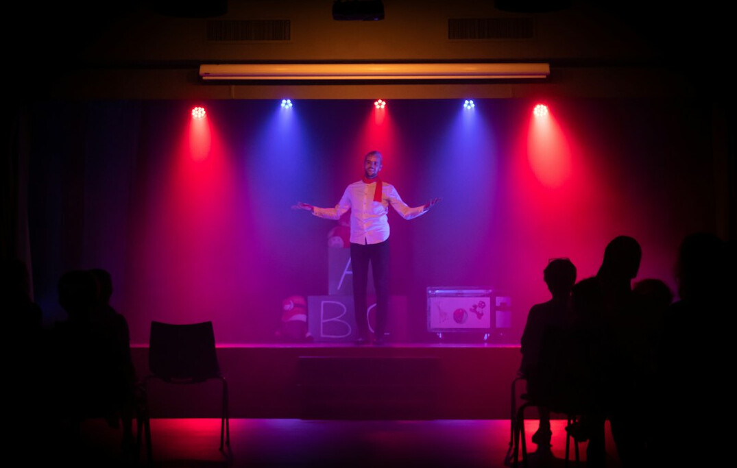 confident executive on stage